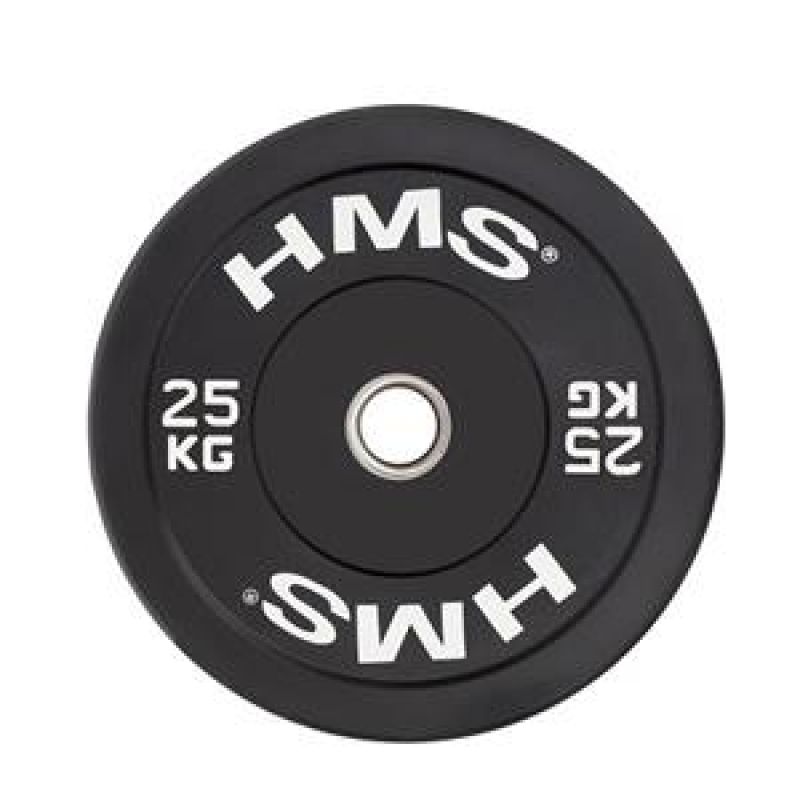 Olimpinis bamperinis diskas HMS Black Bumper BBR25 25 kg