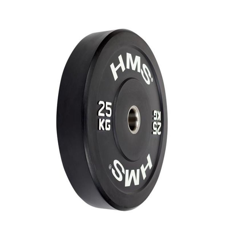 Olimpinis bamperinis diskas HMS Black Bumper BBR25 25 kg - Image 2
