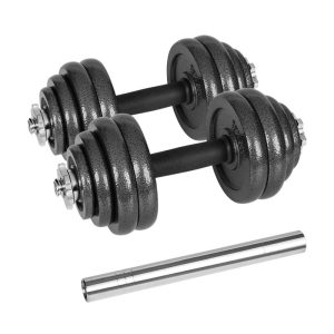 Reguliuojamų hantelių rinkinys lagamine su grifu Rebel Active 30 kg