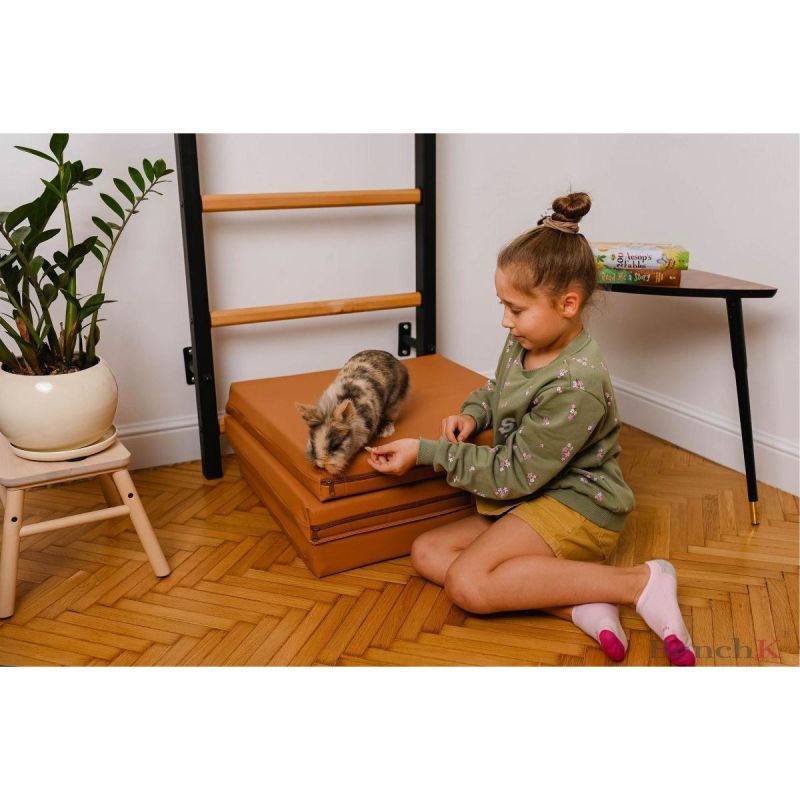 Sulankstomas gimnastikos čiužinys Benchk 180 cm, rudas - Image 3