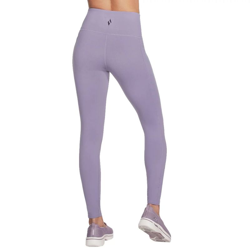 Moteriškos aukštu juosmeniu tamprės Skechers Go Walk, pilkos-violetinės - Image 3