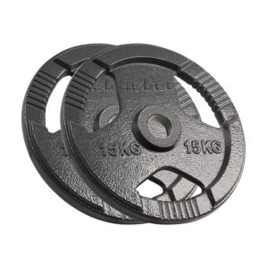 Olimpinių ketaus diskų rinkinys su rankenomis Rebel Active 2 x 15 kg