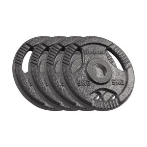 Olimpinių ketaus diskų rinkinys su rankenomis Rebel Active 4 x 5 kg